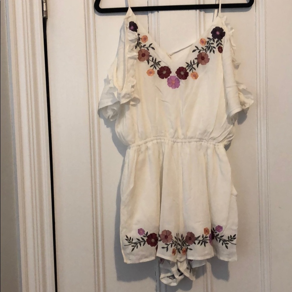 forever 21 white floral romper